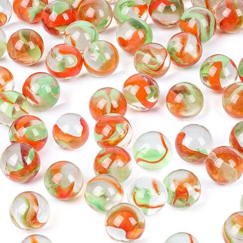 MCPINKY 110PCS Glass Marbles Bulk, Round Glass Beads Colorful Glass Marbles for Vase Fillers Marble Runs Home Decor 0.63 Inch in Kuwait
