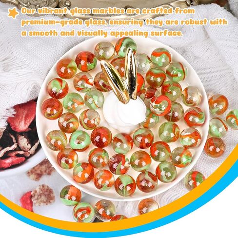 MCPINKY 110PCS Glass Marbles Bulk, Round Glass Beads Colorful Glass Marbles for Vase Fillers Marble Runs Home Decor 0.63 Inch in Kuwait
