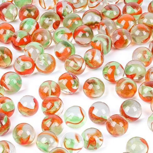 MCPINKY 110PCS Glass Marbles Bulk, Round Glass Beads Colorful Glass Marbles for Vase Fillers Marble Runs Home Decor 0.63 Inch in Saudi Arabia