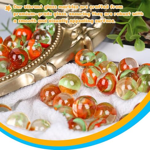 MCPINKY 110PCS Glass Marbles Bulk, Round Glass Beads Colorful Glass Marbles for Vase Fillers Marble Runs Home Decor 0.63 Inch in Saudi Arabia