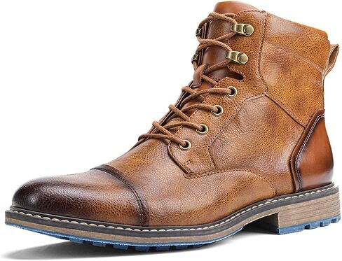 Harssidanzar Men's Motorcycle Boots,Dress Boots for Men Casual Boots Combat Ankle Dress Boots For Man KM301US in Saudi Arabia