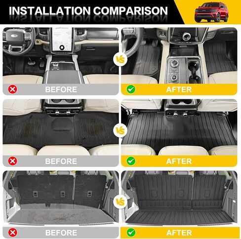 Trunk Mat & Backrest Mat for 2018-2024 Ford Expedition/Lincoln Navigator Cargo Mat(Not for Max or L Models), Rear Seat Back Cover Cargo Liner for 18-24 Expedition/Navigator Accessories in Saudi Arabia
