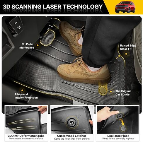 Trunk Mat & Backrest Mat for 2018-2024 Ford Expedition/Lincoln Navigator Cargo Mat(Not for Max or L Models), Rear Seat Back Cover Cargo Liner for 18-24 Expedition/Navigator Accessories in Saudi Arabia