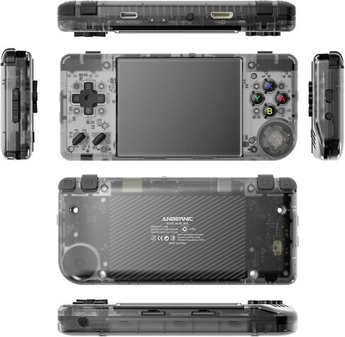 RG28XX Handheld Game Console with 640*480 2.83 Inch IPS Screen Built-in 5500+ Games 3100mAh Battery Linux System Support HDMI TV Output Multimedia Player (Black Transparent) in Saudi Arabia
