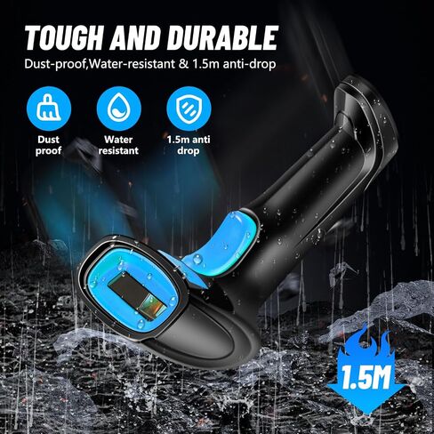Portable 1D Wired Barcode Scanner - Durable USB QR Handheld Scanner,Fast Decoding Multiple Interface Ergonomic Design Bar Code Reader for Personal and Classroom Library Black in Saudi Arabia