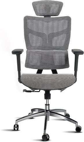 Ergonomic Mesh Office Chair, Office Chair with Advanced Adjustable 4D Headrest & Armrest, Lumbar Support for Long Hours, High-Back Computer Chair with Tilt Function, 5-Year Warranty,Black in Saudi Arabia