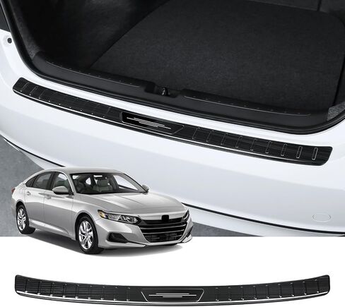 Exterior Rear Bumper Protector for Honda Accord 2022 2021 2020 2019 2018 Accessories Stainless Steel Rear Bumper Guard Trunk Sill Protector (Black Brushed) in Saudi Arabia