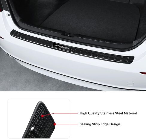 Exterior Rear Bumper Protector for Honda Accord 2022 2021 2020 2019 2018 Accessories Stainless Steel Rear Bumper Guard Trunk Sill Protector (Black Brushed) in Saudi Arabia