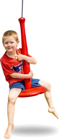 GoSports Free Flight Modern Tree Swing with Rope and Carabiner - All-Weather Outdoor Kids Swing, Red or Blue in Saudi Arabia