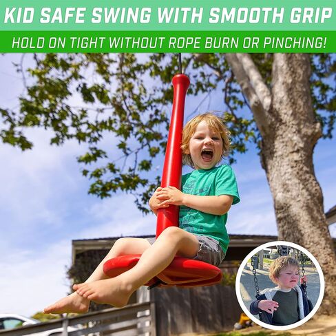GoSports Free Flight Modern Tree Swing with Rope and Carabiner - All-Weather Outdoor Kids Swing, Red or Blue in Saudi Arabia