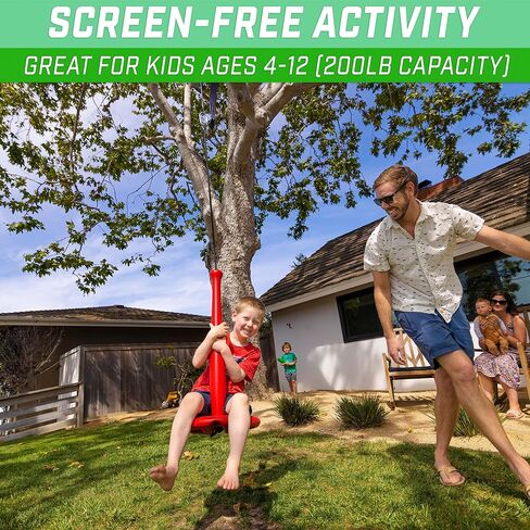 GoSports Free Flight Modern Tree Swing with Rope and Carabiner - All-Weather Outdoor Kids Swing, Red or Blue in Saudi Arabia