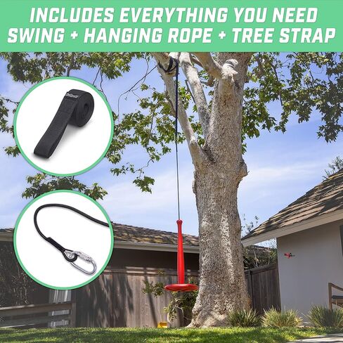 GoSports Free Flight Modern Tree Swing with Rope and Carabiner - All-Weather Outdoor Kids Swing, Red or Blue in Saudi Arabia