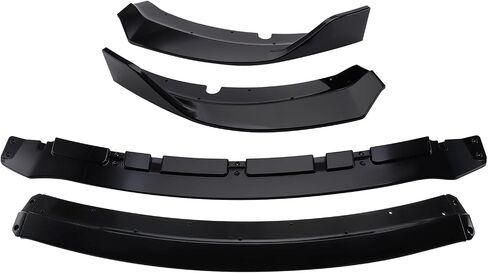 MotorFansClub 4pcs Front Bumper Splitter Lip Fit for Dodge Charger SRT 2015 2016 2017 2018 2019 2020 2021 2022 2023 V3 Style Front Protection Trim Splitter Spoiler, Glossy Black in Saudi Arabia