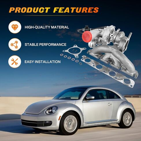 06J145713L K03 شاحن توربيني متوافق مع شاحن توربيني Audi A3 2008-2013 TT 2.0L Audi Q3 2015-2016 VW Beetle CC Eos GTI Jetta Passat 2009-2016 استبدال 06J145701N 06J145701T 06J145702K in Kuwait