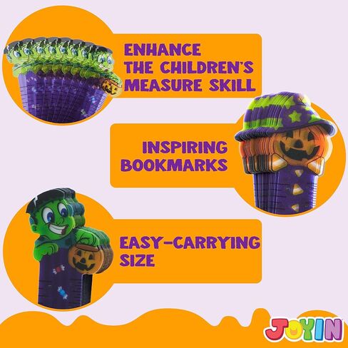 JOYIN 144 قطعة من مساطر الهالوين المرجعية للحفلات (6 تصميمات) مع مطبوعات تحت عنوان الهالوين لديكورات العطلات، والأشياء الجيدة، وديكور حفلات الهالوين، ومكافآت الفصل الدراسي، وجوائز الخدعة أو الحلوى in Saudi Arabia