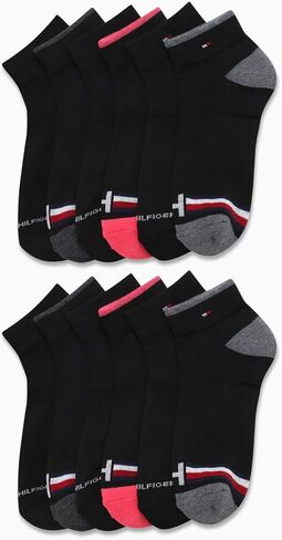 Tommy Hilfiger Women's Quarter Socks - 12 Pack Performance Cushioned Athletic Socks - Arch Support Socks for Women (4-10) in Saudi Arabia