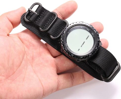 Nylon Replacement Strap Compatible with Suunto core all black military nylon band 24mm nylon watch band wrist strap for men in Kuwait