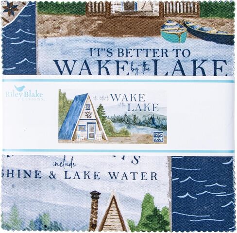 Tara Reed Wake at the Lake 5" Stacker 42 5-inch Squares Charm Pack Riley Blake Designs 5-14890-42 in Saudi Arabia