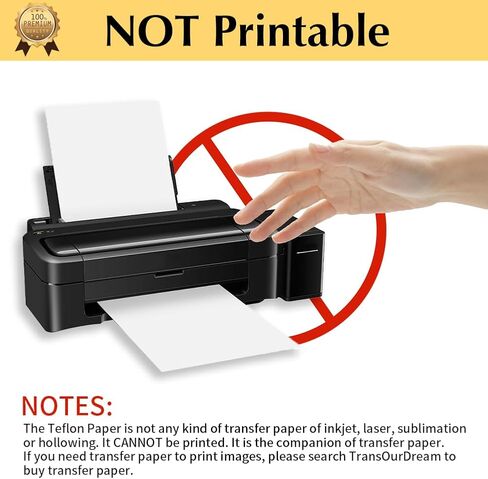 ورق تيفلون لامع من Trans OurDream للقمصان بالضغط الحراري (15 ورقة، 8.5 × 11 بوصة) أوراق تفلون نقل الحرارة لآلة الضغط الحراري in Kuwait