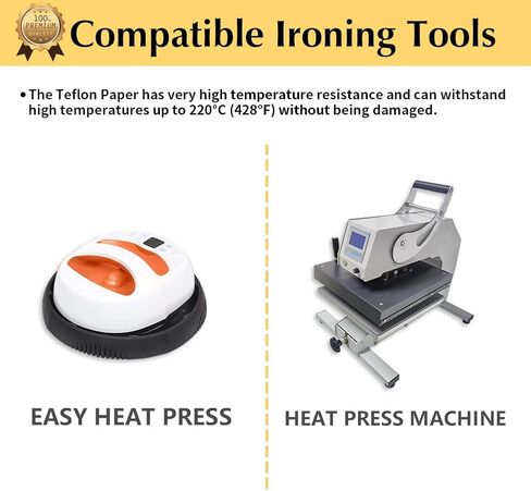 ورق تيفلون لامع من Trans OurDream للقمصان بالضغط الحراري (15 ورقة، 8.5 × 11 بوصة) أوراق تفلون نقل الحرارة لآلة الضغط الحراري in Kuwait