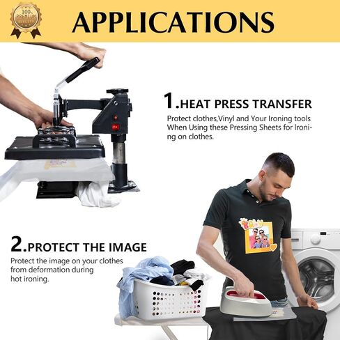 ورق تيفلون لامع من Trans OurDream للقمصان بالضغط الحراري (15 ورقة، 8.5 × 11 بوصة) أوراق تفلون نقل الحرارة لآلة الضغط الحراري in Kuwait