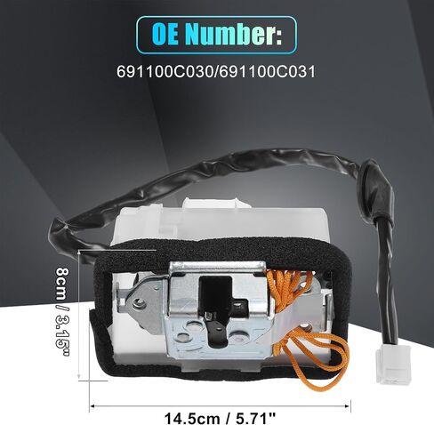 مشغل قفل الباب الخلفي البديل من uxcell مع كابل لسيارة Toyota Sequoia 2008-2015 مجموعة مزلاج الباب الخلفي رقم 691100C030/691100C031 أبيض in Saudi Arabia
