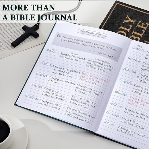 مجلة الصلاة اليومية للمرأة، دفتر دراسة الكتاب المقدس لتدوين الملاحظات، دليل المجلة التعبدية، هدايا المخطط المسيحي للنساء والرجال (7.5 × 9 بوصة، 120 يومًا) - أخضر داكن in Saudi Arabia