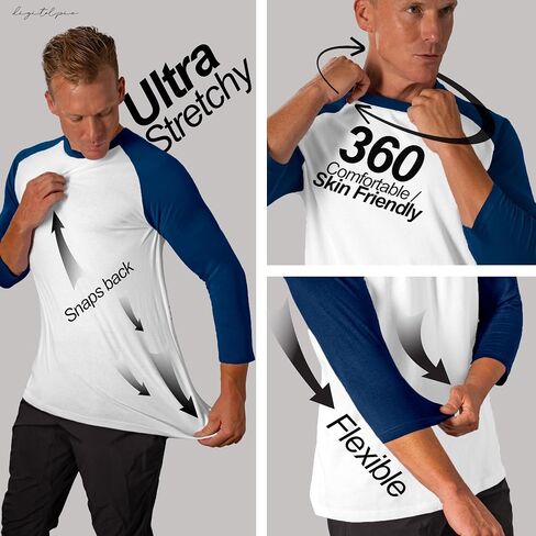 Men's Women's Casual Raglan 3/4 Long Sleeve Sports Baseball T Shirts in Saudi Arabia