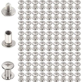 INCREWAY 30pcs Binding Chicago Screw, 5mm X 60mm Nickel Plated Binding Screw Binder Post, Silver Tone