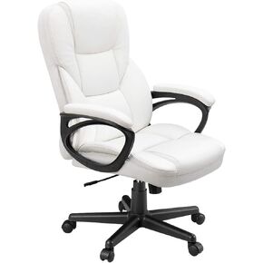 Furmax Office Executive Chair High Back Adjustable Managerial Home Desk Chair, Swivel Computer PU Leather Chair with Lumbar Support (Gray)