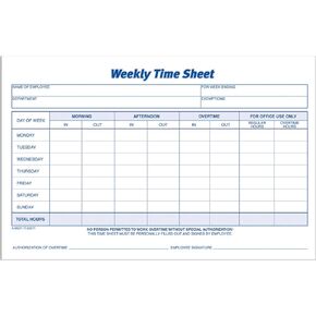 Adams Weekly Time Sheet, 1-Part, 5.5 x 8.5 Inches, Blue/White, 100 Sheets Per Pad, 2 Pack (9507ABF)