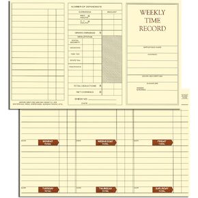 NextDayLabels - Weekly Employee Pocket Size Time Cards