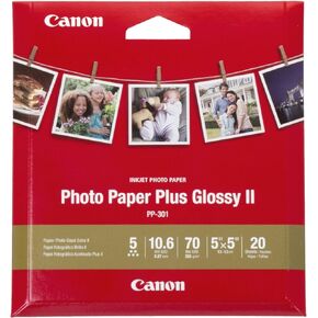 ورق الصور الفوتوغرافية CanonInk 1432C003 Plus Glossy II مقاس 8.5 بوصة × 11 بوصة 20 ورقة