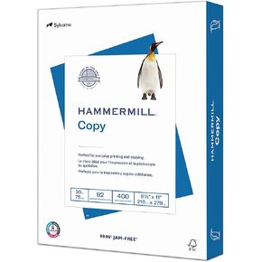 Hammermill A4 Paper, 20 lb Copy Paper (210mm x 297mm) - 1 Ream (500 Sheets) - 92 Bright, Made in the USA, 105500R, White