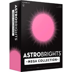 Astrobrights Mega Collection, Colored Paper, Neon Pink, 625 Sheets, 24 lb/89 gsm, 8.5" x 11 - MORE SHEETS! (91673)