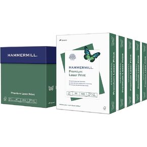 ورق طابعة Hammermill، طباعة ليزر ممتازة 24 رطل، 8.5 × 11-5 رزمة (2500 ورقة) - 98 ساطع، صنع في الولايات المتحدة الأمريكية، 104640C