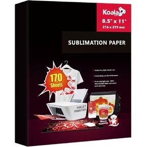 Koala Paper Sublimation Paper 170 sheets 8.5x11 for Heat Transfer DIY Gift Compatible with Inkjet Sublimation Printer 105g