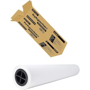 24’’ x 150’ Plotter Paper (New and Premium 1 Roll) 20 lb Uncoated 96 Bright White (75 GSM with 2’’ Core) CAD Paper Rolls For Engineers, Architects, Copy Service Shops w/Inkjet Printers