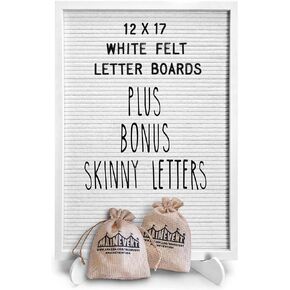 Letter Board Sign Skinny Felt Board with Pre Cut Letters 12x17 Inch Felt Letter Board Baby Announcement Board Letters Changeable Letter Boards Stand Message Board Letters Sign Board Felt Letterboard