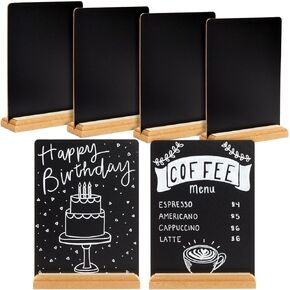 Juvale 6 Pack Mini Chalkboard Signs with Stand for Table Decorations, Restaurant Food Display, Message Boards, Small Business, Wedding, Banquet, Coffee Shop (6 x 8 Inches)