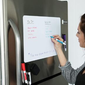 Cinch 17x11 Stain-Resistant Fridge Whiteboard with 4 Markers and Eraser - Magnetic Dry Erase Board Organizer and Planner for Refrigerator (Plastic)