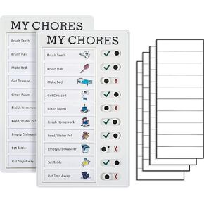 2 Pieces Portable Chore Chart Memo Boards - 4.7x7.9 Inch Detachable Message Board RV Checklist Daily Affairs for Home Travel Planning Reminder Tool to Do List