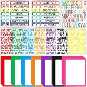 43 Colorful Sheets Science Fair Board Supplies Self Adhesive Presentation Science Subtitles Science Fair Project Titles Personalized Letter Sticker Supplies for Classroom Office