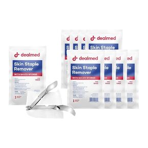 Dealmed Sterile Staple Removal Kit, Includes Staple Remover and Gauze Sponge, Staple Removal Tool Single-Use Kit, Ideal for Hospitals and Clinics (1 Kit)