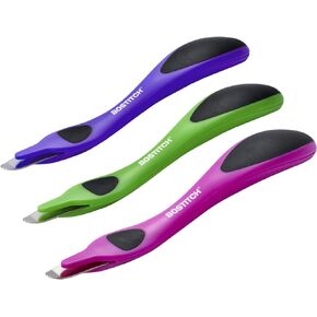 Bostitch Professional Magnetic Easy Staple Remover Tool - 3 Pack Neon Colored Staple Puller Stick for Office Home & School.