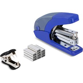 PAPERPAL Effortless Mini Stapler Set, 20 Sheet Capacity, Integrated Remover & Staple Storage, Holds 1/4" Staples, Includes 1000 Staples, Lightweight, Office, School & Daily Use, Red