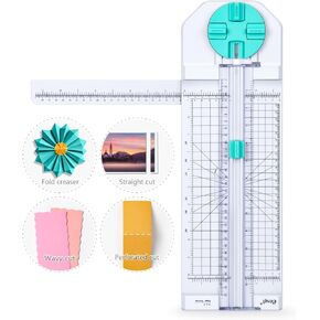 Ecraft 4-in-1 Paper Trimmer: 12" Craft Paper Cutter with Straight, Wavy, Dotted, Perforated & Creasing,Perfect for Cutting Cardstock, Coupons, Labels, Photos, Ideal Multi-Function Scrapbooking Tool