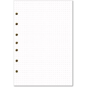 Dotted Filler Paper Pack of 100 Sheets, 7 Hole Punched Planner Refills 5 1/2 x 8 1/2 Inches, Fit 3 or 7 Ring Mini Binders