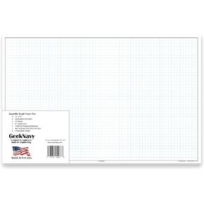 11" x 17" Quadrille Graph Paper 50 Sheets Landscape - 0.25" 4x4 Square Grid, Blueprint, High Brightness, Border-Outlined, Large Drafting (1-Pack)