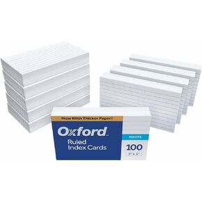 Oxford 31EE Ruled Index Cards, 3" x 5", White, 1,000 Cards (10 Packs of 100) (31)